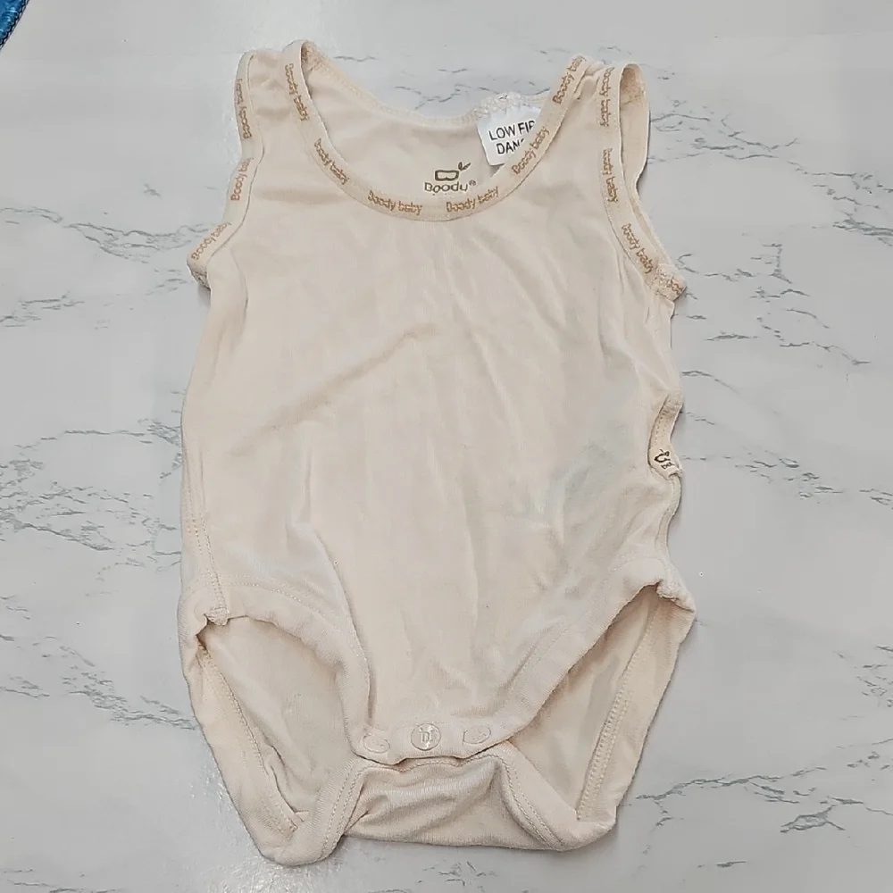 Boody Baby Bamboo Tank Body Suit- Cream- One Piece- Newborn